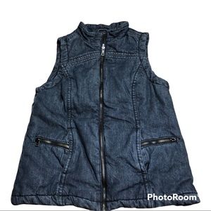 dark Jean puffer vest Liz Claiborne size SMALL
